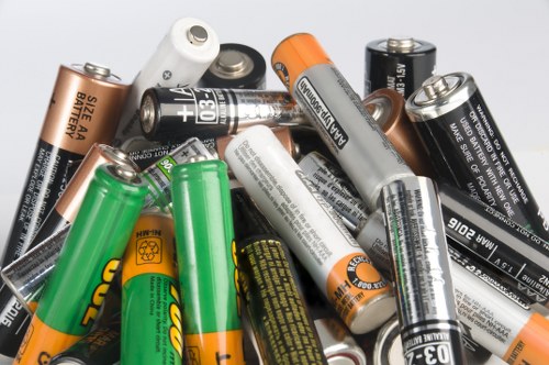 Workers sorting commercial waste on-site for recycling